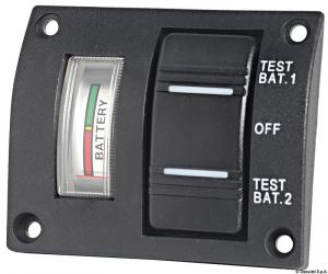 Pannellino tester per 2 batterie IP56
